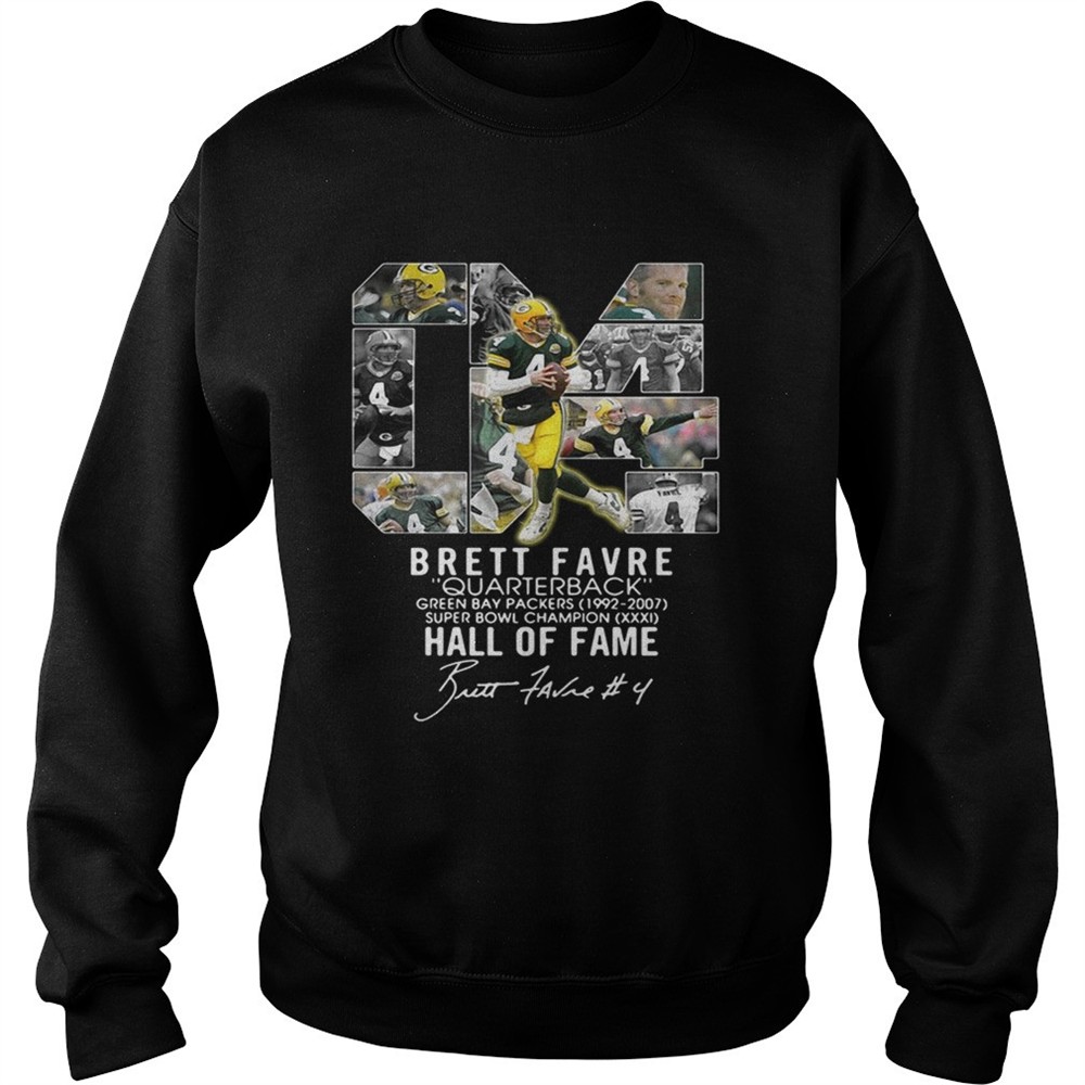 04 Brett Favre quarterback green bay packers 19922007 super bowl champion hall of fame tshirt