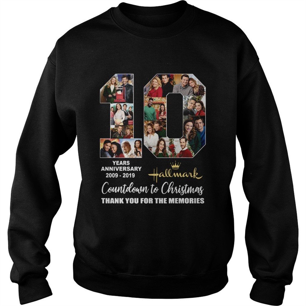 10 years anniversary Hallmark 2009 2019 Countdown to Christmas shirt
