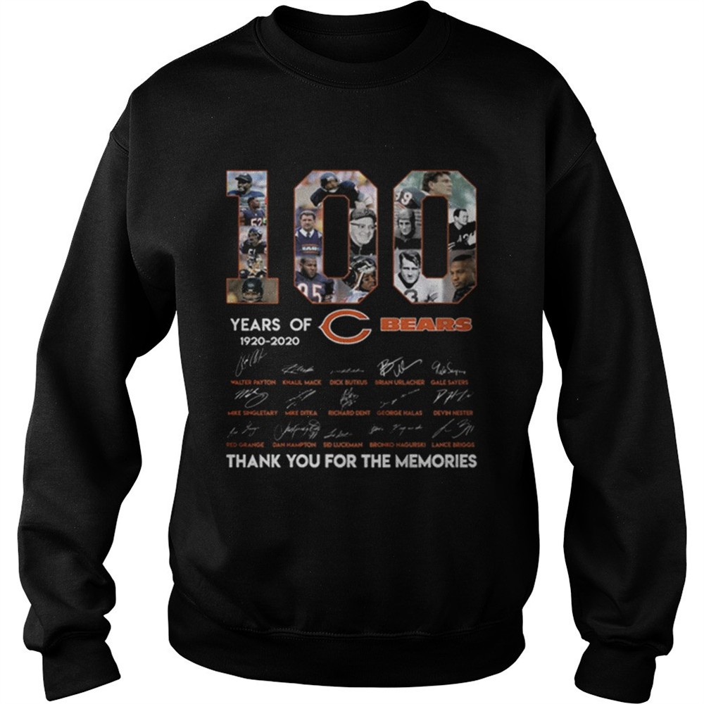 100 years of 19202020 Chicago Bears signatures shirt
