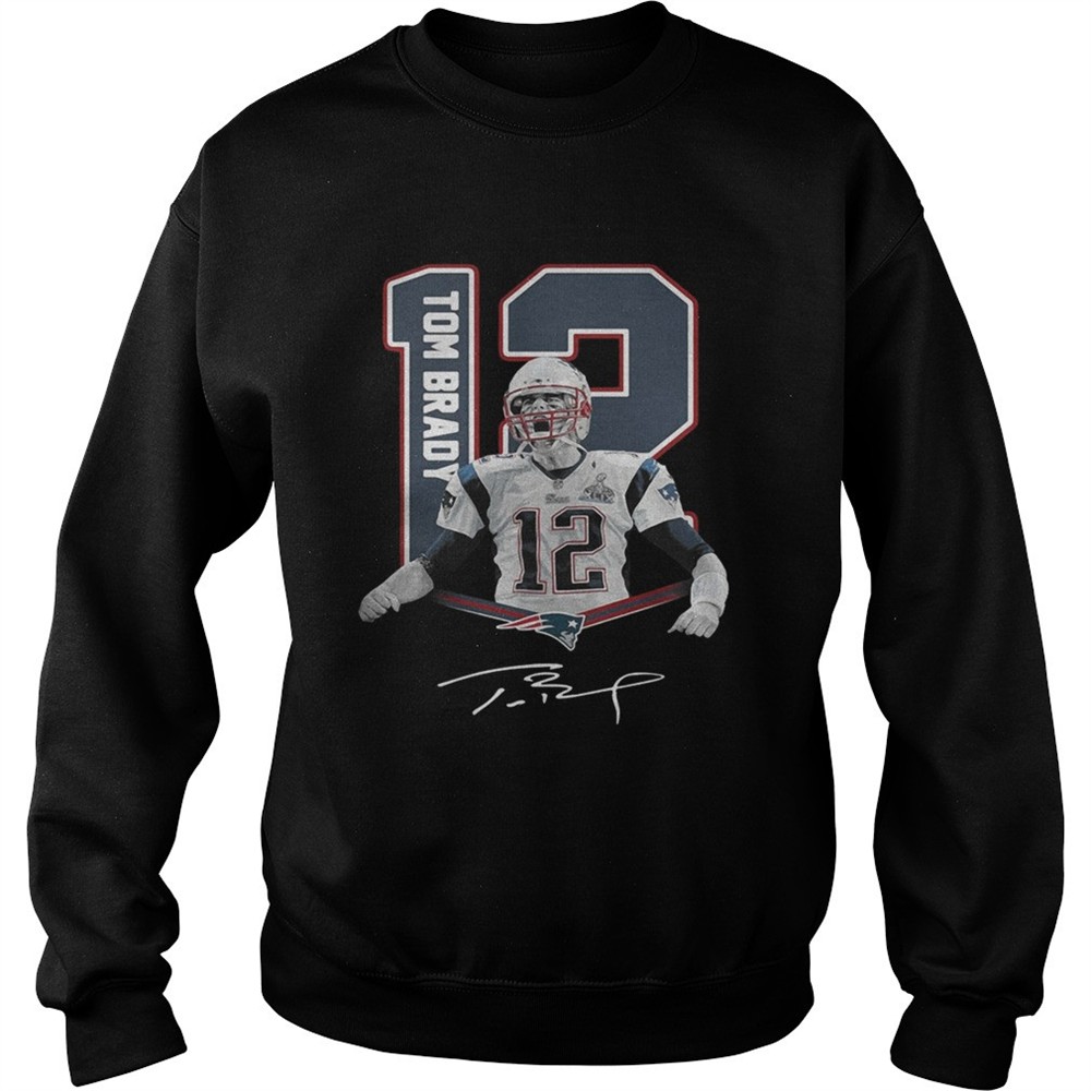 12 Tom Brady New England Patriots signature shirt
