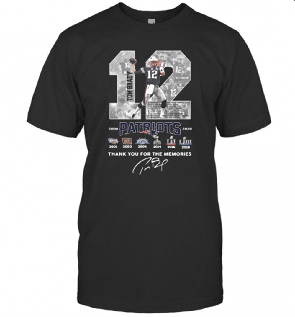 12-tom-brady-patriots-2000-2020-thank-you-for-the-memories-signature-t-shirt-jorwgwss 12 Tom Brady Patriots 2000 2020 Thank You For The Memories Signature T-Shirt