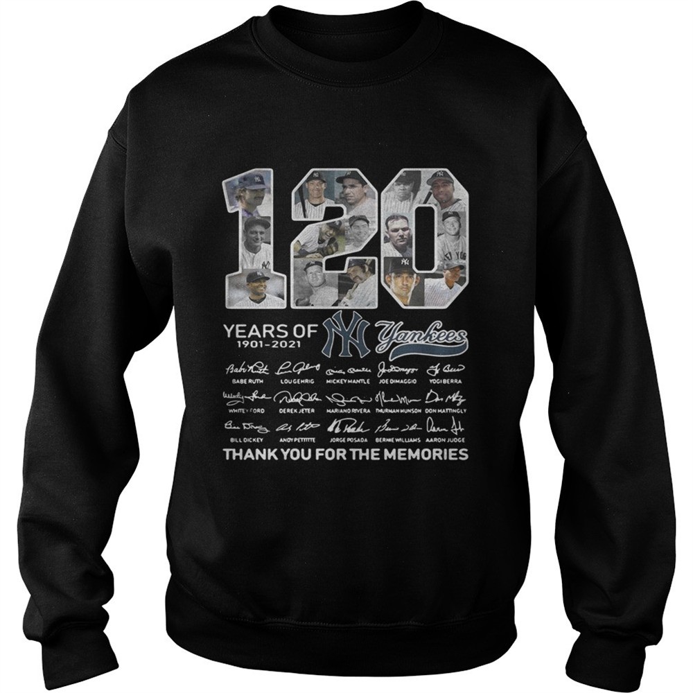 120 years of New York Yankees signature thank you for the shirt