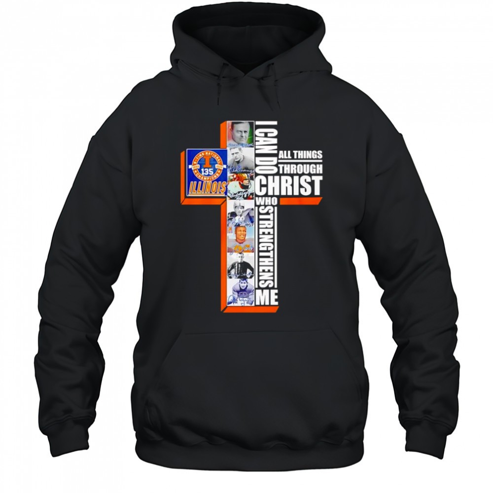 135 5 time National Champions Illinois I can do all things through Christ who strengthens me shirt