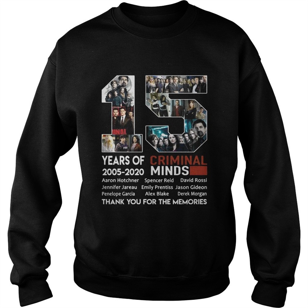 15 years of Criminal Minds 20052020 thank you for the memories shirt