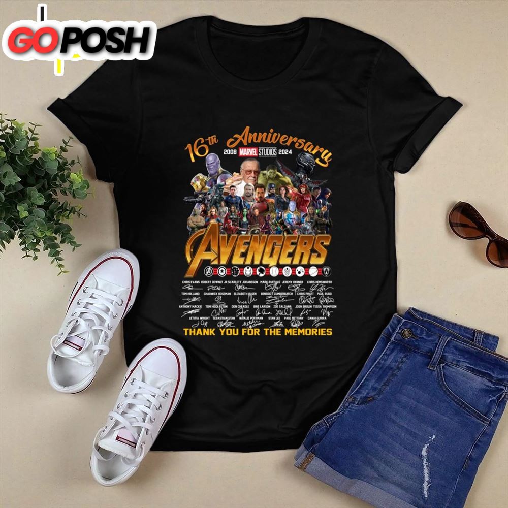 16th Anniversary 2008 2025 Marvel Studios Avengers Thank You For The Memories Shirt