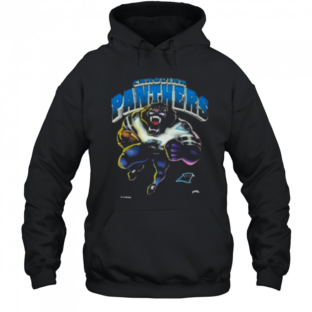 1993 Carolina Panthers Vintage Faded Black Nutmeg Mills Roaring Cartoon Panther NFL Shirt