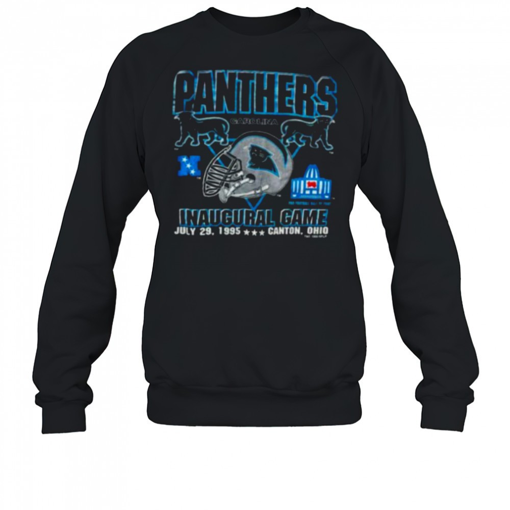 1995-carolina-panthers-vintage-logo-7-inaugural-season-hall-of-fame-game-full-al-cczt8rcb 1995 Carolina Panthers Vintage Logo 7 Inaugural Season Hall of Fame Game Full Alternate Cat Logo NFL Shirt
