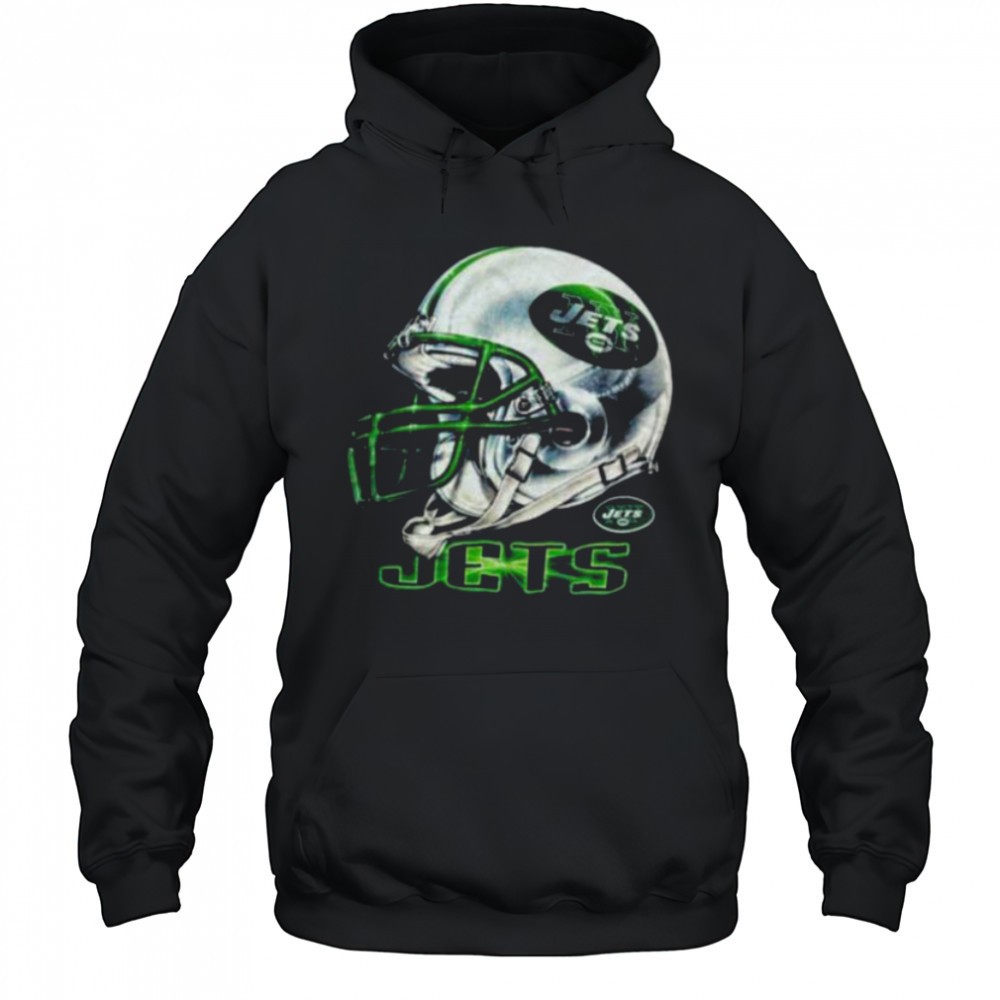 1996 New York Jets Vintage Black Lee Sport Realistic Helmet NFL Shirt