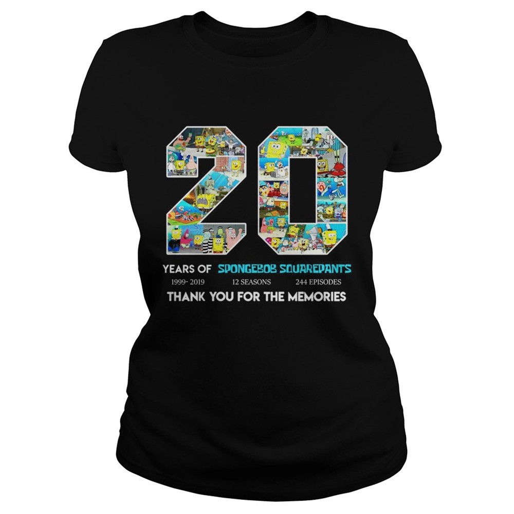 20 years of Spongebob Squarepants thank you for memories t-shirts