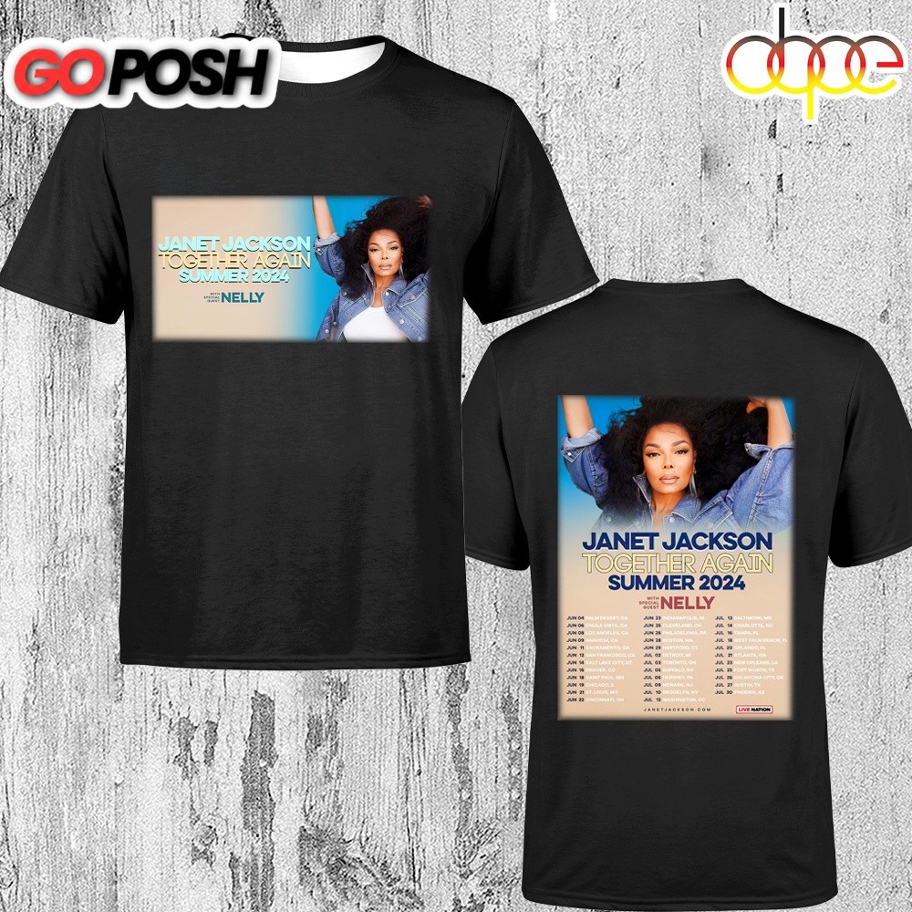 2024 Tour Janet Jackson Together Again Poster Unisex T-Shirt