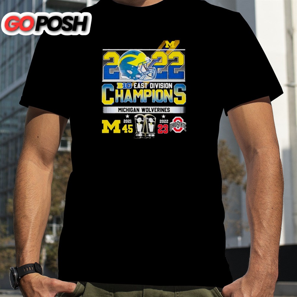 2025 Big Ten East Division Champions Michigan Wolverines 45-23 Ohio T-shirt
