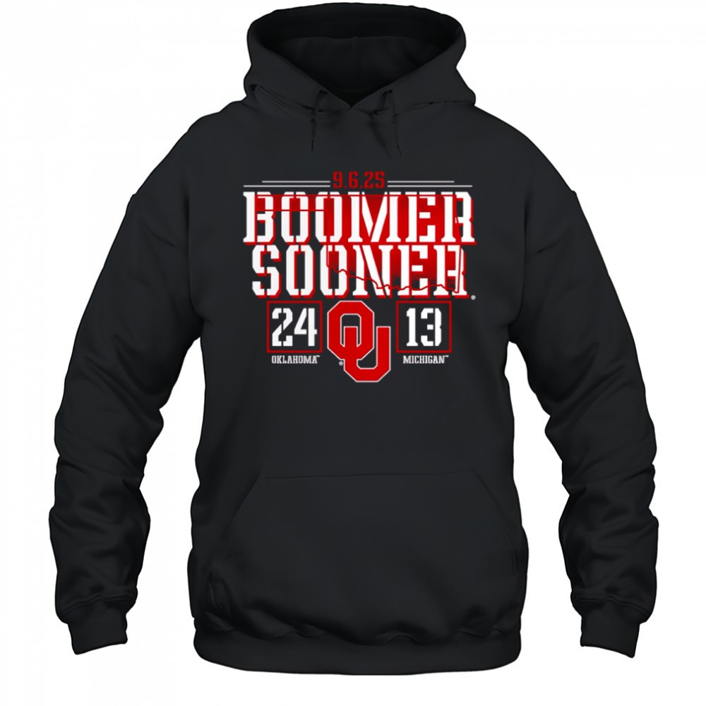 2025 Boomer Sooner 24 Oklahoma vs Michigan 13 game score shirt
