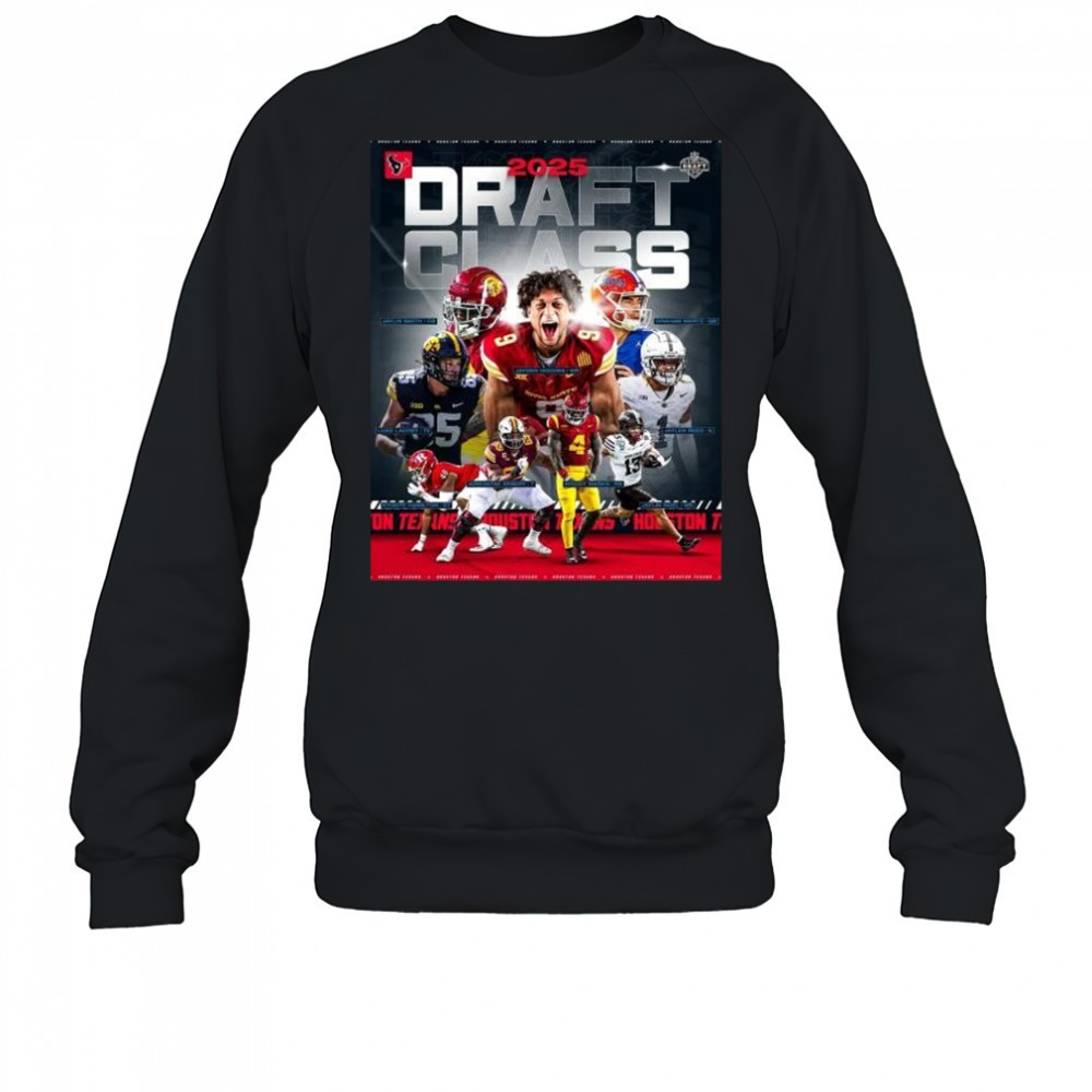 2025-draft-class-houston-texans-graham-mertz-jayden-higgins-luke-lachey-aireo-jwfcneu1 2025 Draft Class Houston Texans Graham Mertz, Jayden Higgins, Luke Lachey, Aireontae Lamont Ersery NFL t-shirt