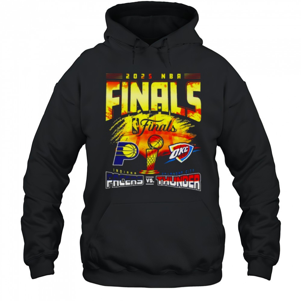 2025 NBA Finals Indiana Pacers vs. Oklahoma City Thunder dueling teams logo shirt