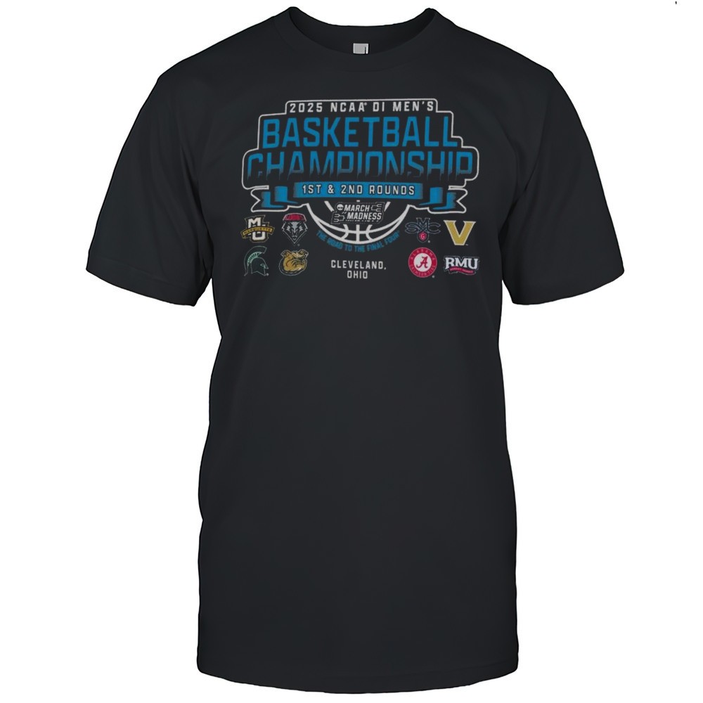 2025-ncaa-di-mens-basketball-championship-1st-2nd-rounds-cleveland-ohio-8-teams-6560khvf 2025 NCAA DI Mens Basketball Championship 1st 2nd Rounds Cleveland Ohio 8-Teams Shirt