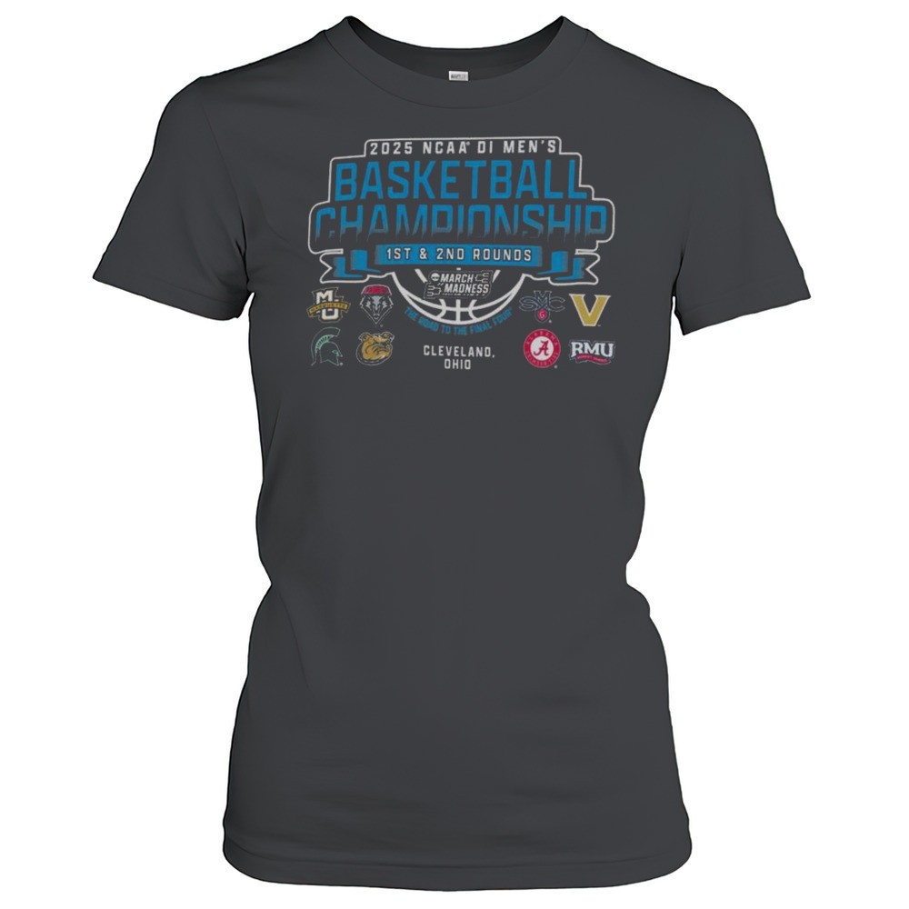 2025-ncaa-di-mens-basketball-championship-1st-2nd-rounds-cleveland-ohio-8-teams-6560khvf 2025 NCAA DI Mens Basketball Championship 1st 2nd Rounds Cleveland Ohio 8-Teams Shirt