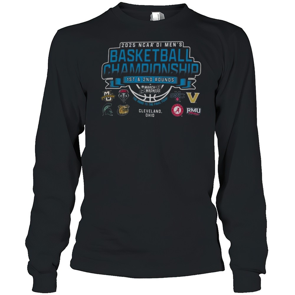 2025-ncaa-di-mens-basketball-championship-1st-2nd-rounds-cleveland-ohio-8-teams-6560khvf 2025 NCAA DI Mens Basketball Championship 1st 2nd Rounds Cleveland Ohio 8-Teams Shirt