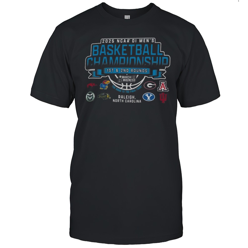 2025-ncaa-di-mens-basketball-championship-1st-2nd-rounds-raleigh-north-carolina-u0vp6crk 2025 NCAA DI Mens Basketball Championship 1st 2nd Rounds Raleigh North Carolina 8-Teams Shirt
