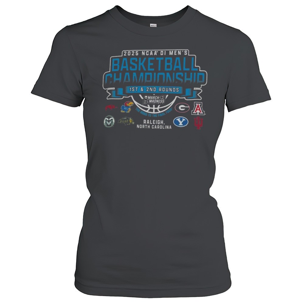 2025-ncaa-di-mens-basketball-championship-1st-2nd-rounds-raleigh-north-carolina-u0vp6crk 2025 NCAA DI Mens Basketball Championship 1st 2nd Rounds Raleigh North Carolina 8-Teams Shirt
