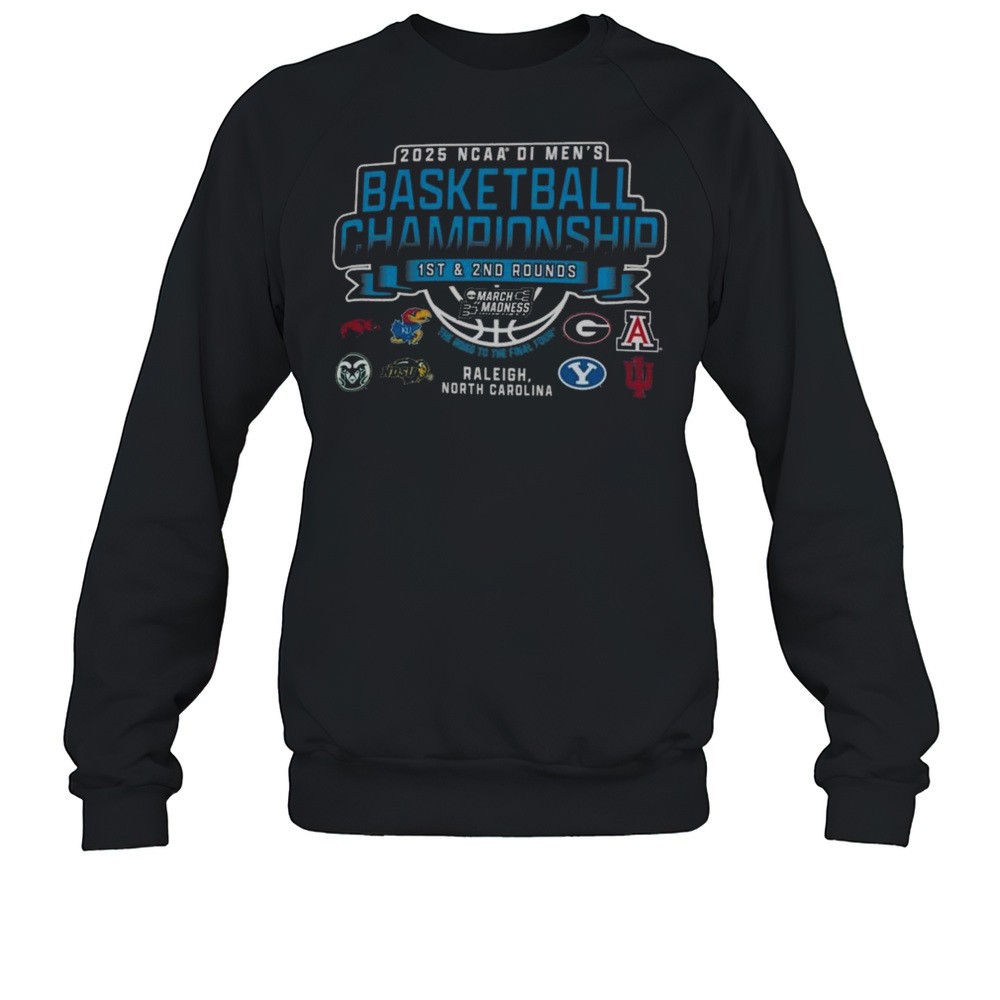 2025 NCAA DI Mens Basketball Championship 1st 2nd Rounds Raleigh North Carolina 8-Teams Shirt