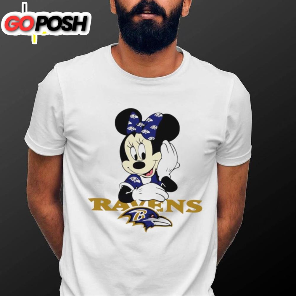2025 Nfl Championship Game Minnie Mouse Baltimore Ravens Football Logo Shirt