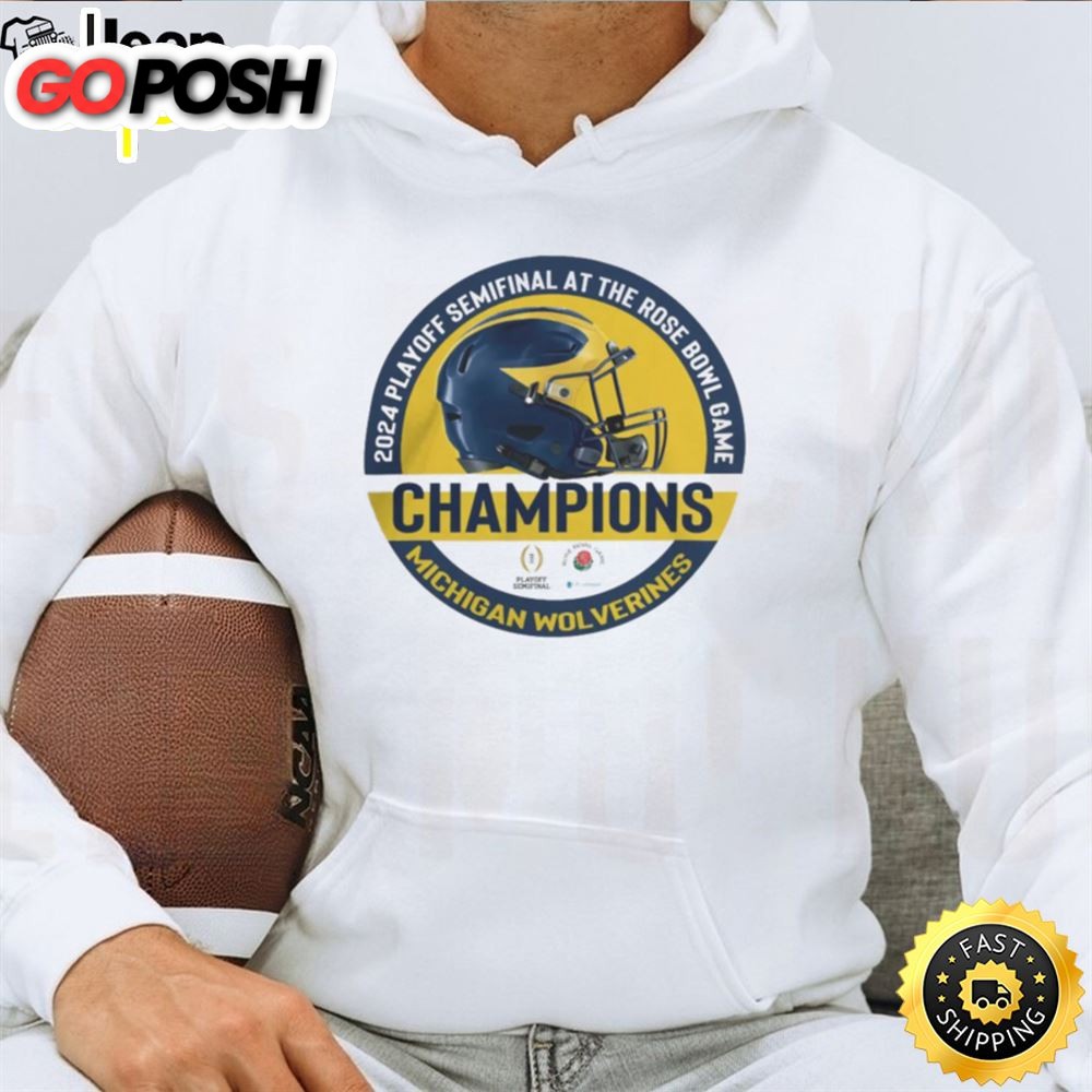 2025 Playoff Semifinal At The Rose Bowl Game Champions Helmet Michigan Wolverines Tshirt