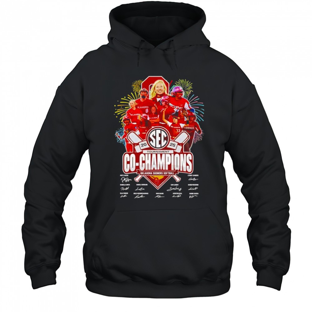 2025 SEC Tournament Co-Champions Oklahoma Sooners softball signature shirt
