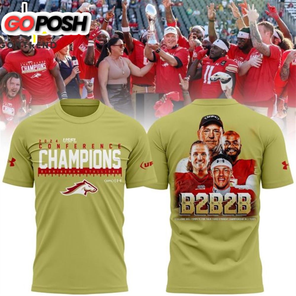 2025 USFL Conference Champions Birmingham Stallions 3D T-Shirt