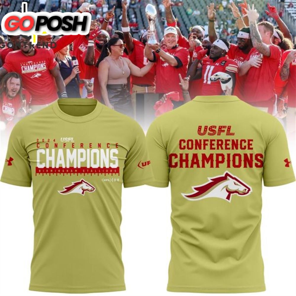 2025 USFL Conference Champions Birmingham Stallions Design 3D T-Shirt