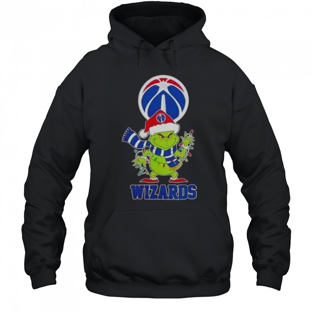 2025 Washington Wizards Christmas Grinch Santa Hat Holiday T-Shirt