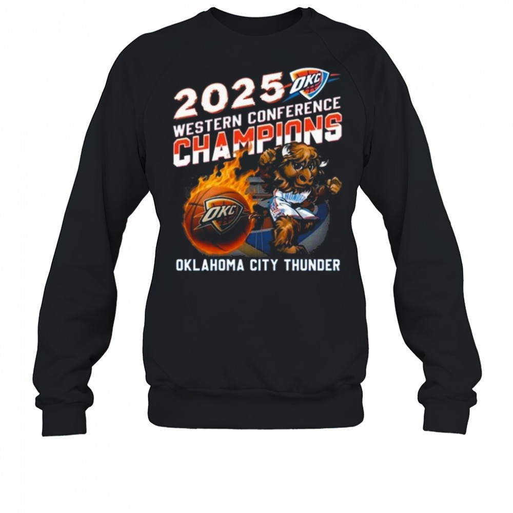 2025-western-conference-champions-oklahoma-city-thunder-mascot-fire-shirt-vwcgr0uv 2025 Western Conference Champions Oklahoma City Thunder Mascot Fire Shirt