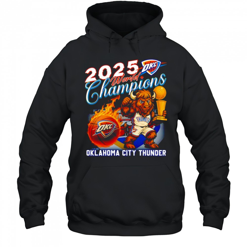 2025 World Champions Oklahoma City Thunder mascot shirt
