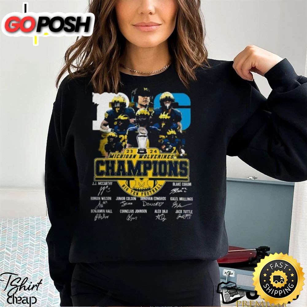 23 24 Michigan Wolverines Champions Member Signatures Shirt