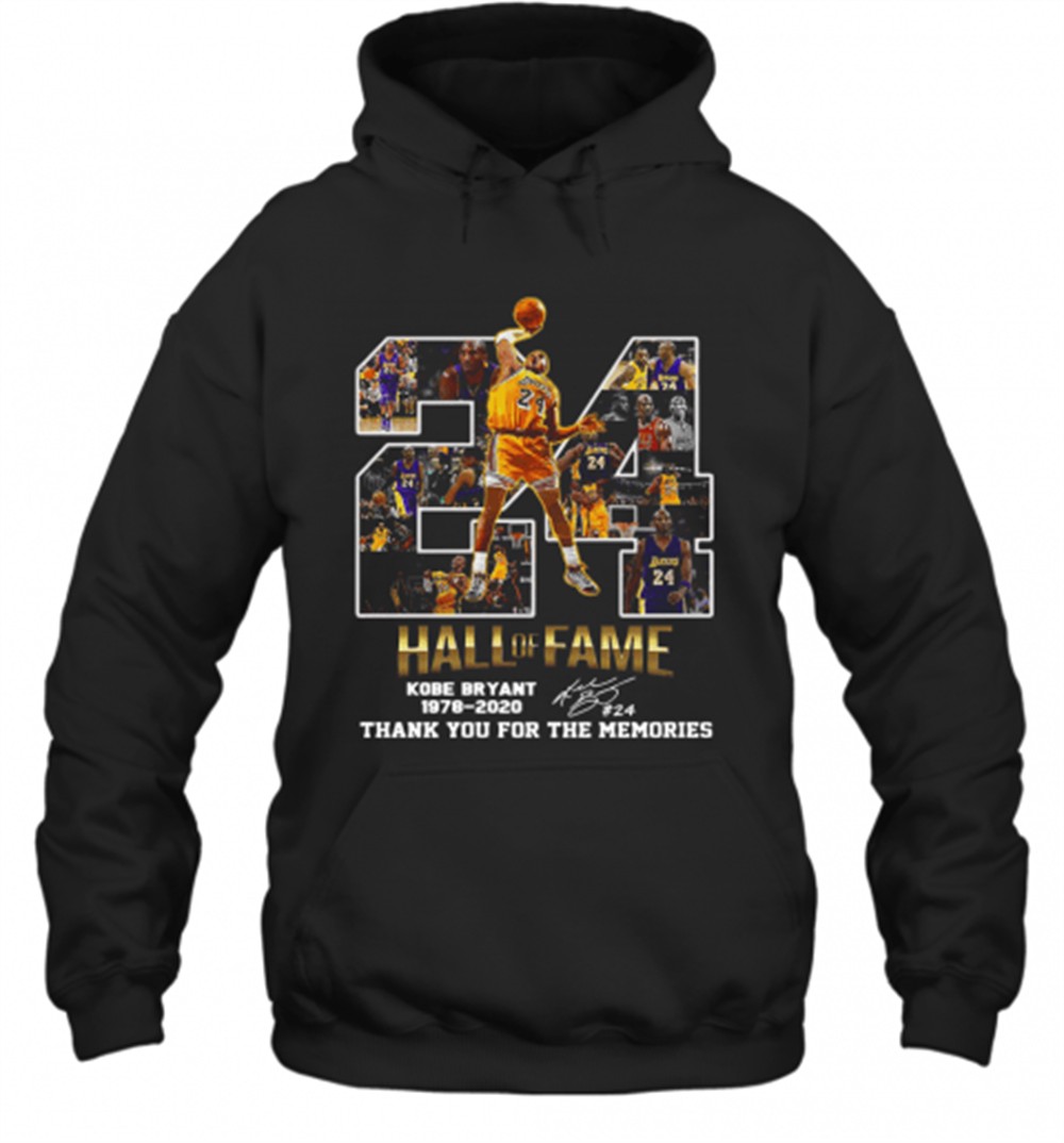 24 Hall Of Fame Kobe Bryant 1978 2020 Thank You For The Memories Signatures T-Shirt