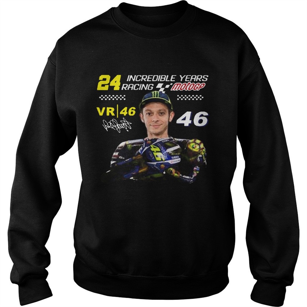 24 Incredible Years Racing Motogp Vr46 Signature Valentino Rossi shirt