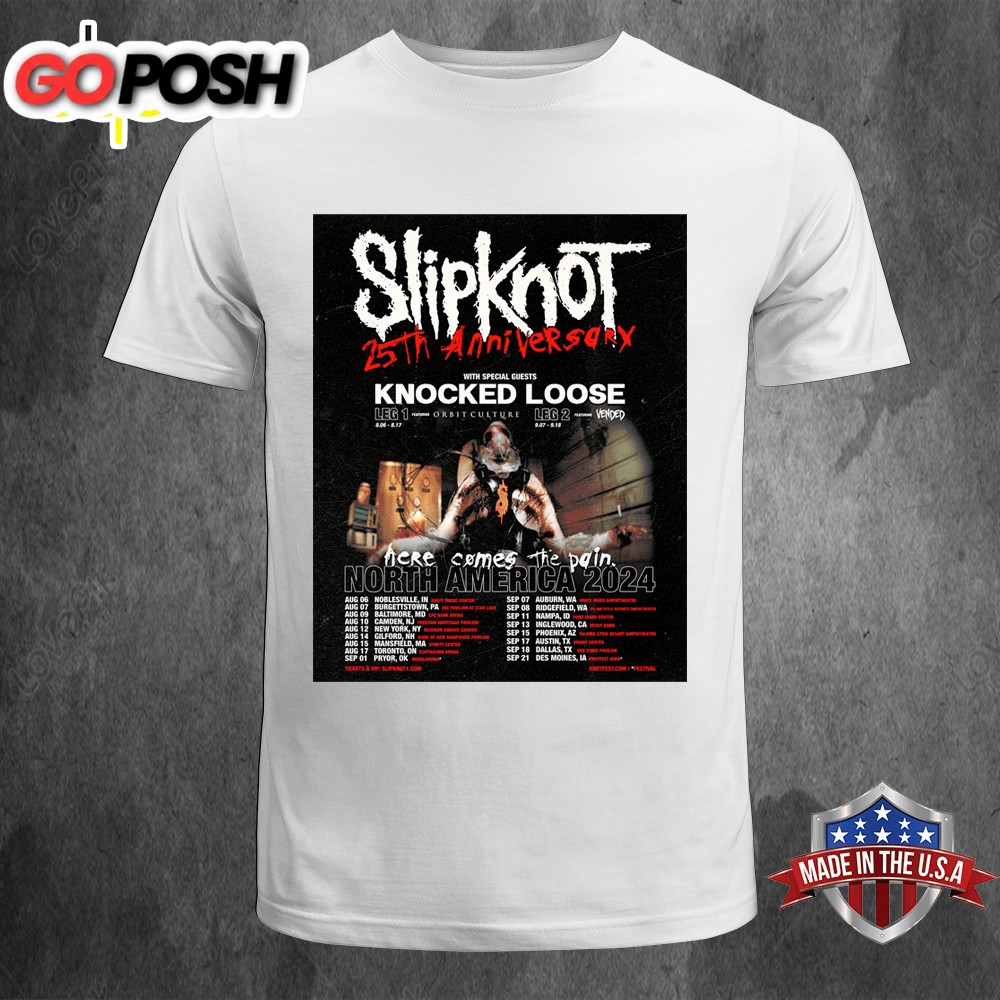 25th Anniversary Knocked Loose Slipknot Tour 2025 Unisex T-shirt