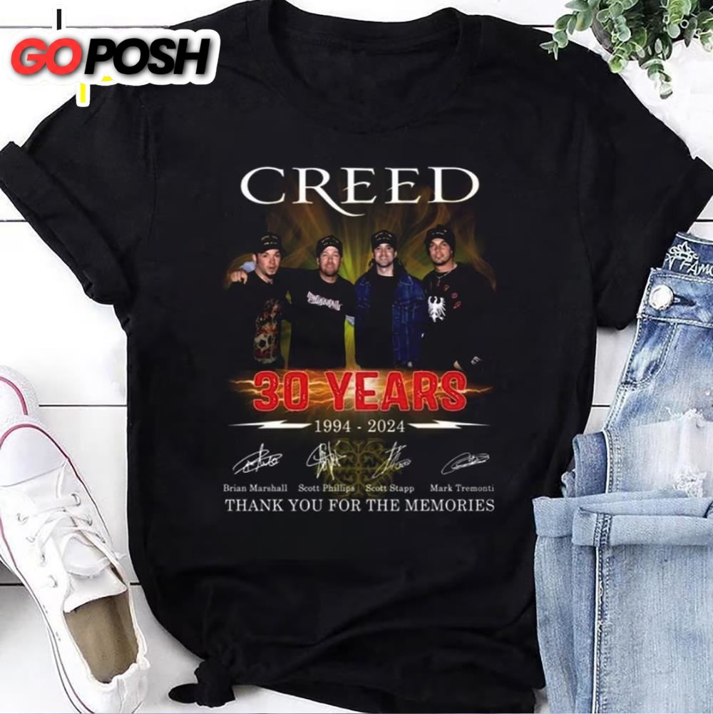 30 Years 1994-2025 Creed Band Signatures Shirt