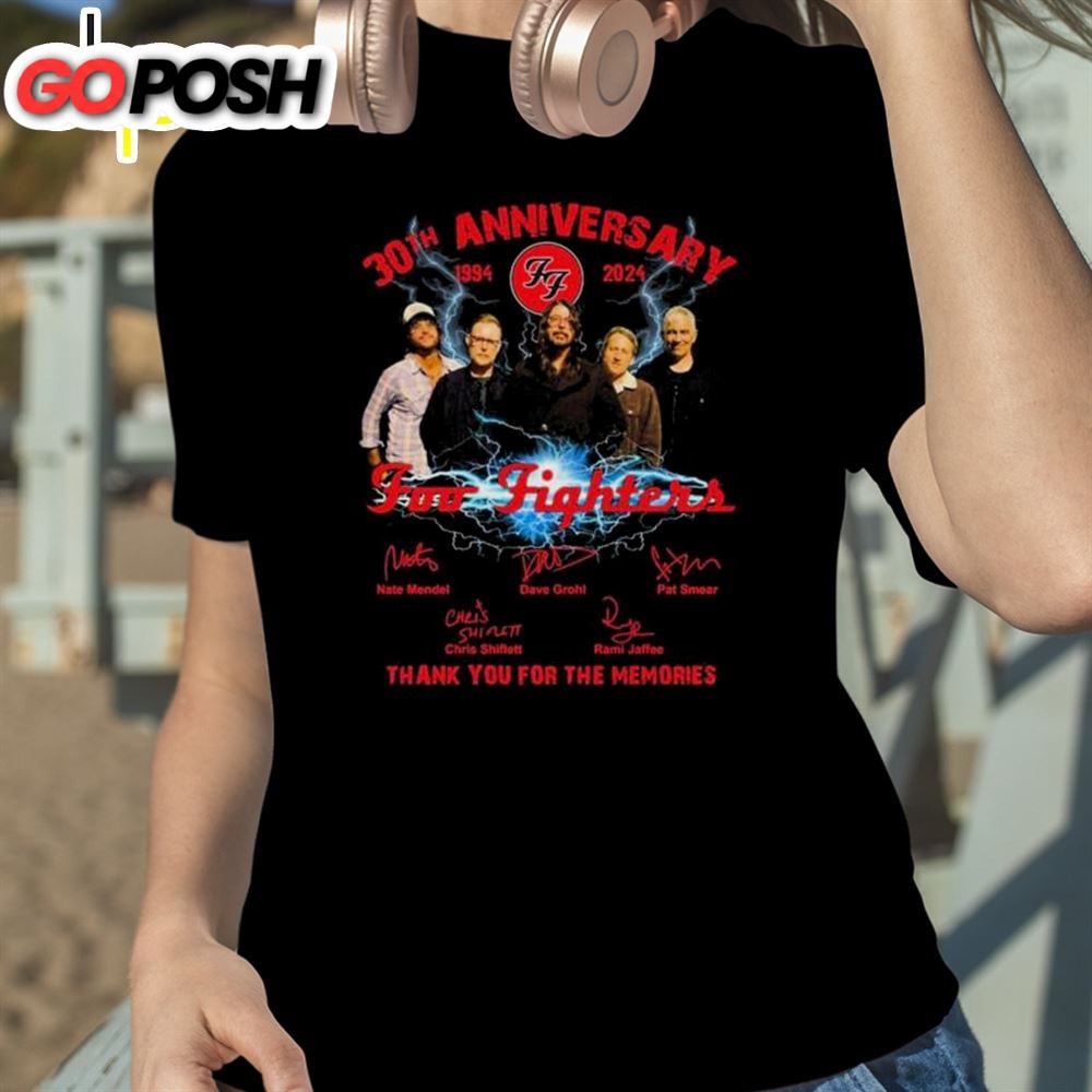 30th Anniversary 1994-2025 Foo Fighters Thank You For The Memories Signatures Shirt