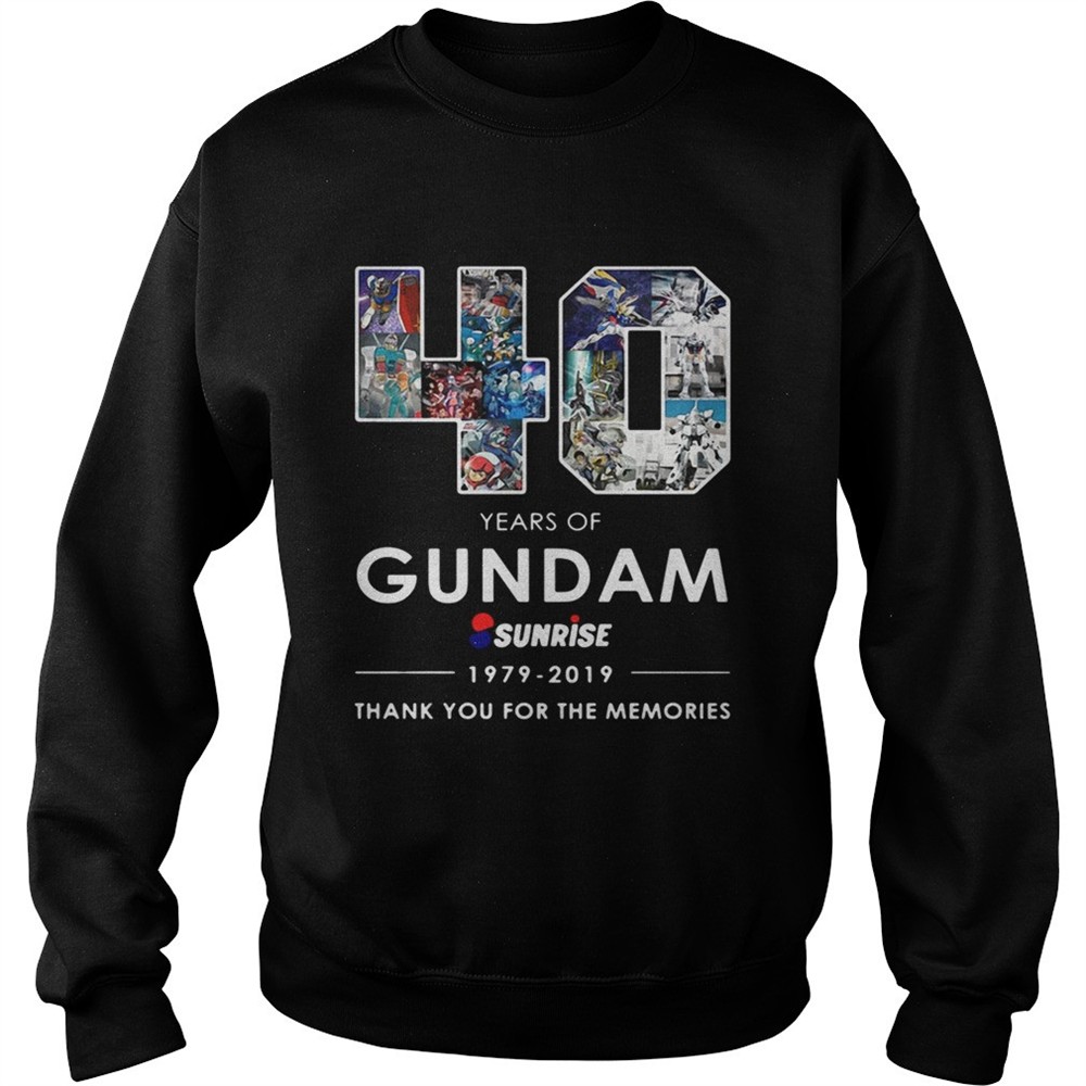 40 years of Gundam sunrise 19792019 thank you for the memories shirt