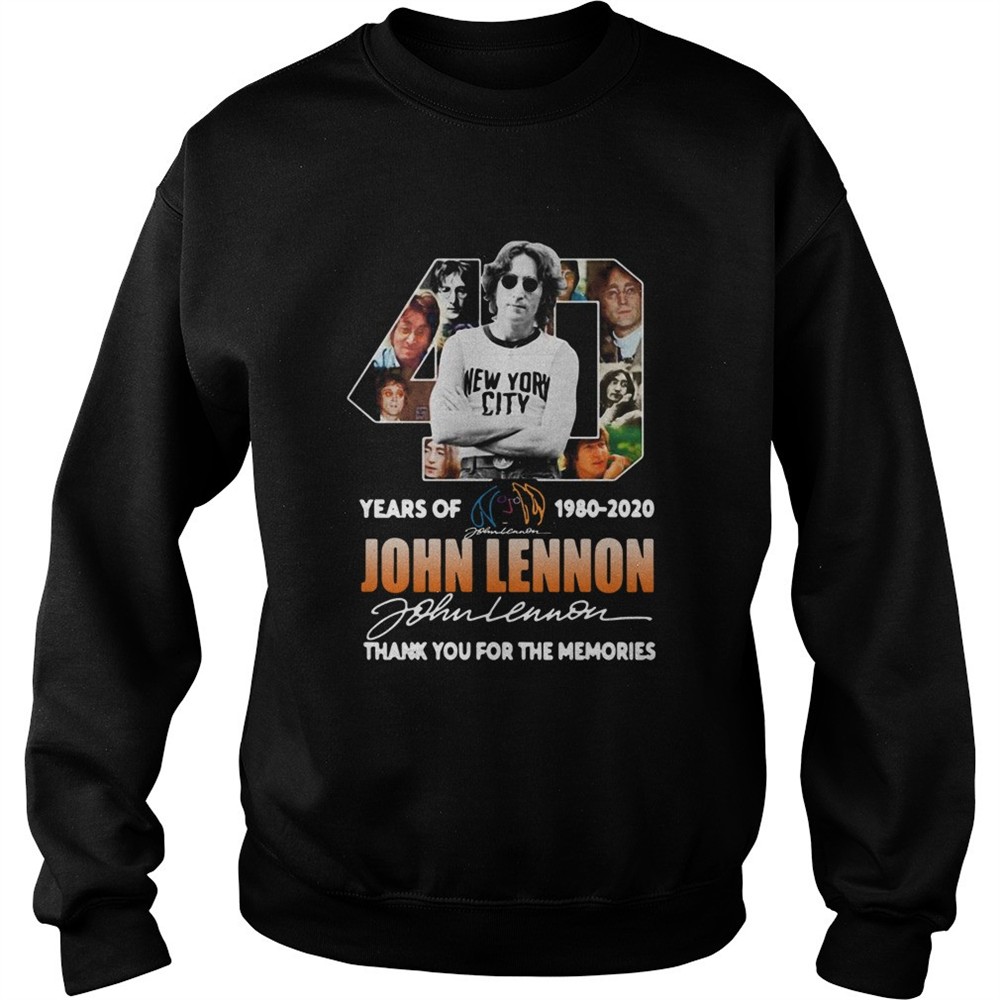 40th Years Of 19802020 John Lennon Signature Thank You For The Memories shirt