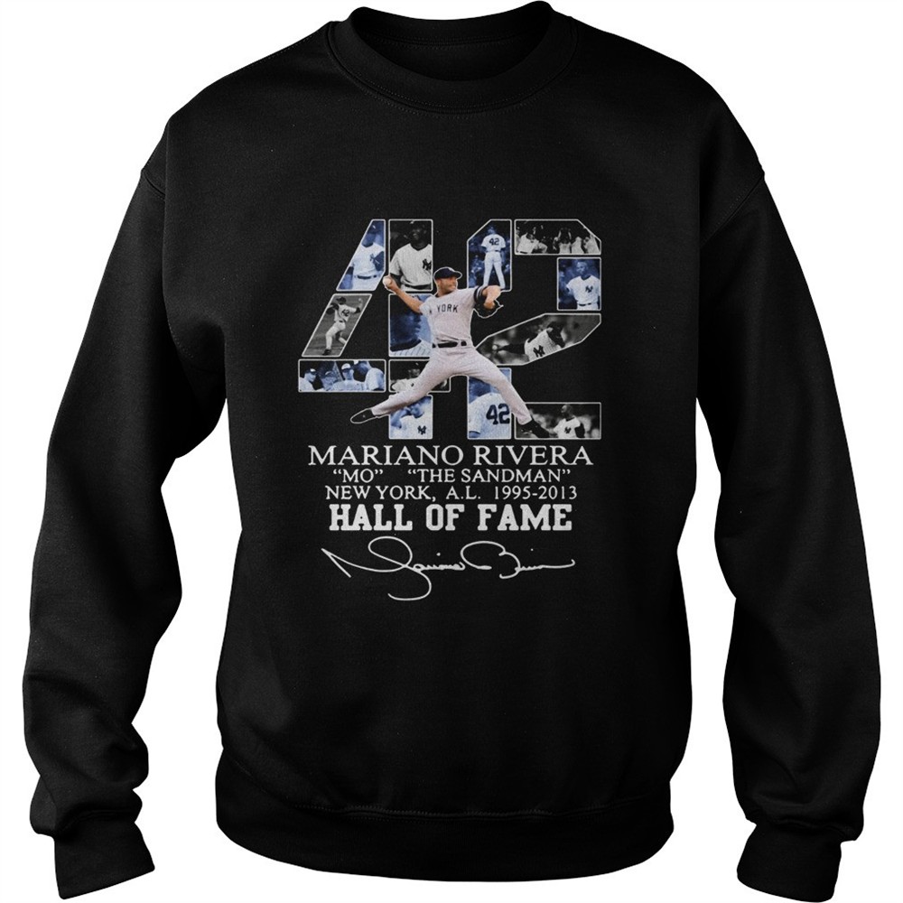 42 Mariano Rivera Mo the Sandman New York al 1995 2013 Hall of fame shirt