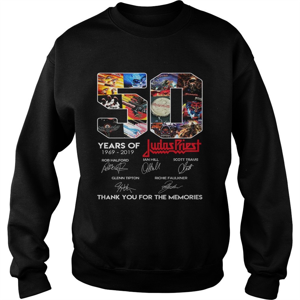 50 years of Judas Priest 1969 2019 signature thank you for the Shirt
