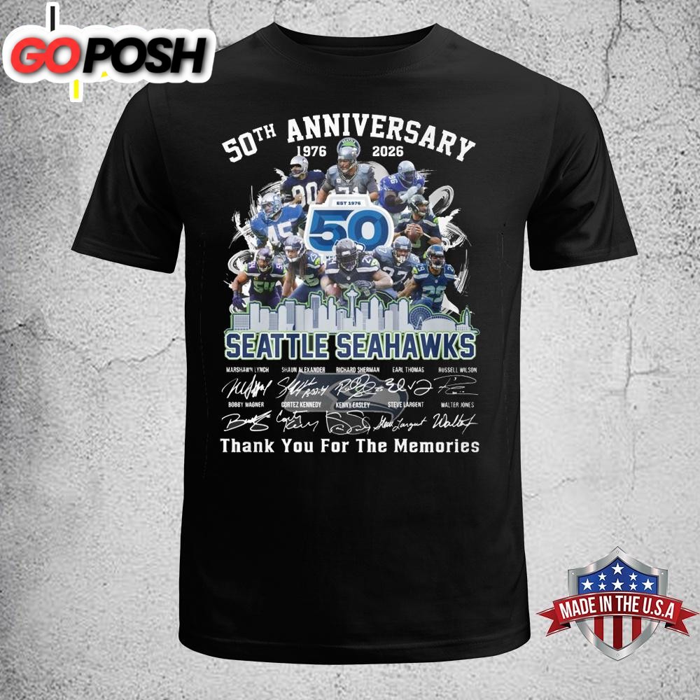 50th Anniversary 1976-2025 Seattle Seahawks Unisex T-Shirt