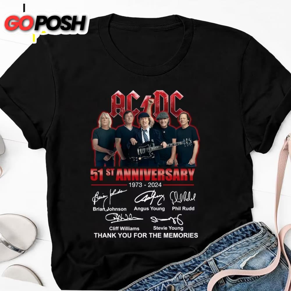 51 Years Acdc 1973-2025 Signature T-Shirt