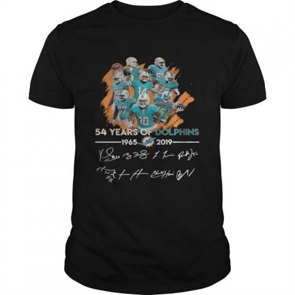 54 years of Dolphins 19652019 signature shirt