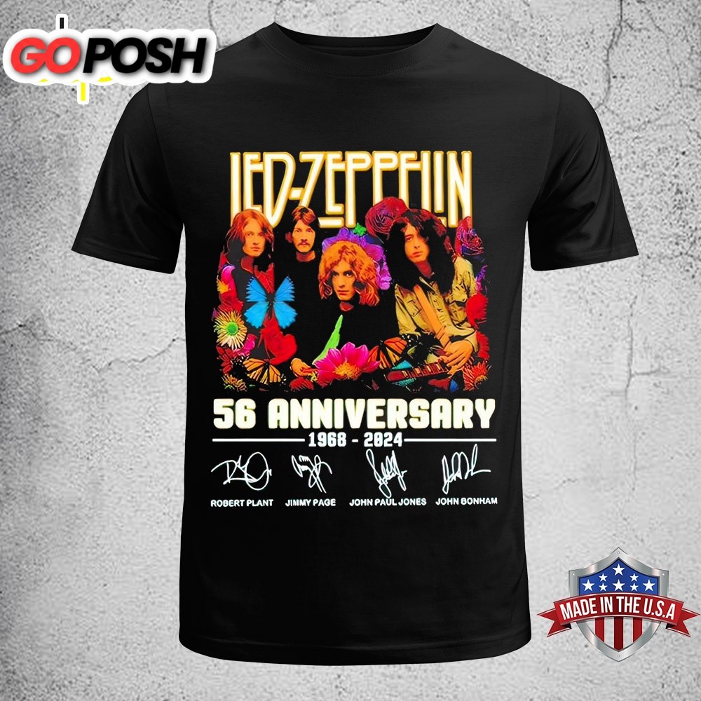 56th Anniversary Of Led Zeppelin 1968-2025 Music Fan Unisex T-Shirt