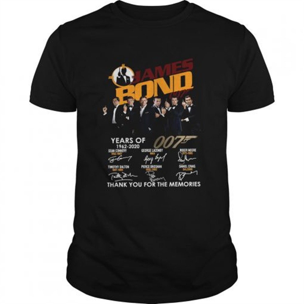 58 Years Of James Bond 007 Thank You For The Memories Signatures shirt