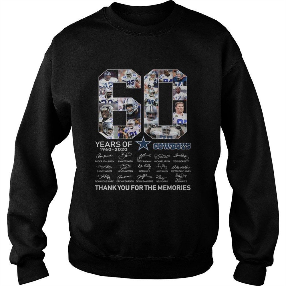 60 Years Of Dallas Cowboys 19602020 signatures shirt
