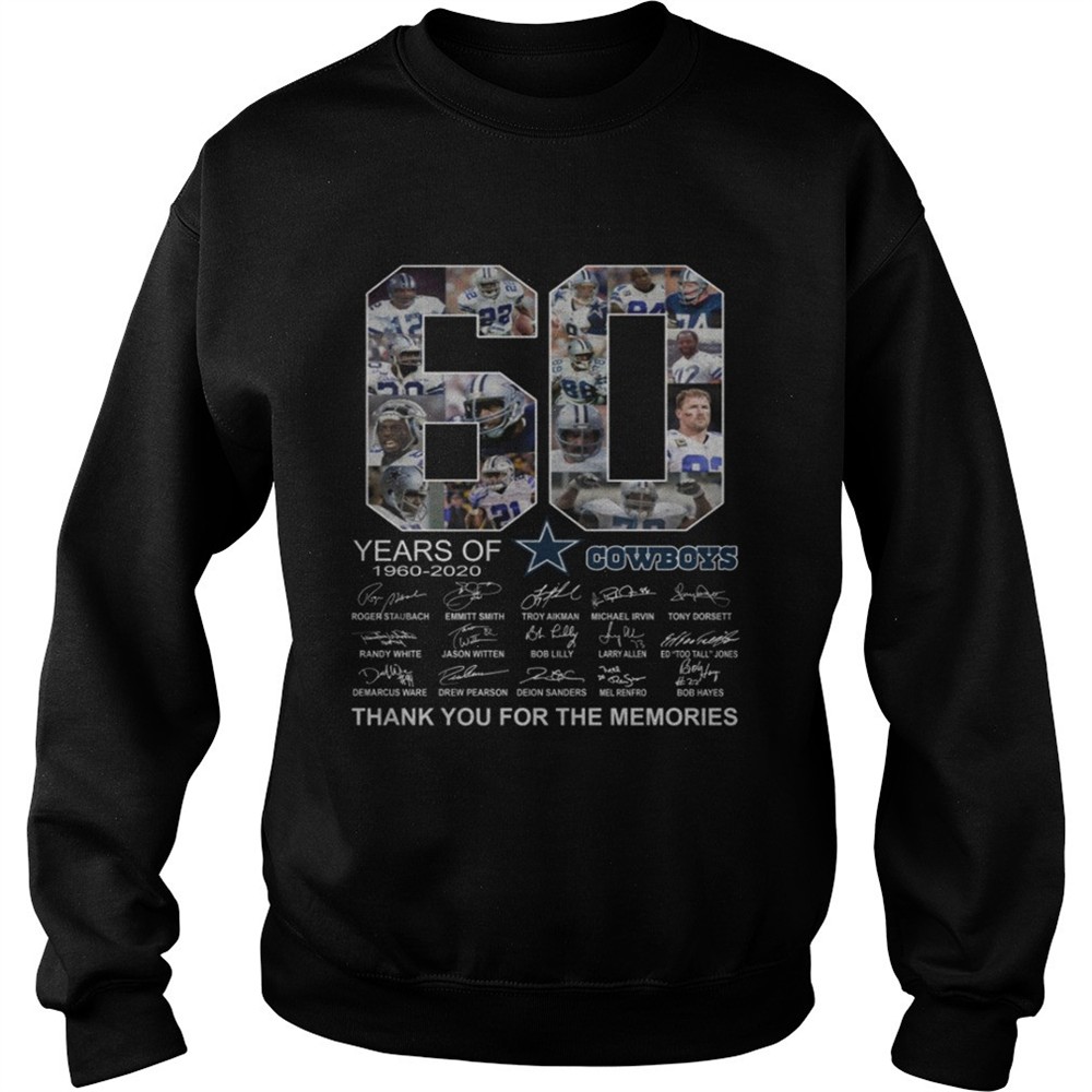 60 years of Dallas Cowboys Thank you for the memories shirt