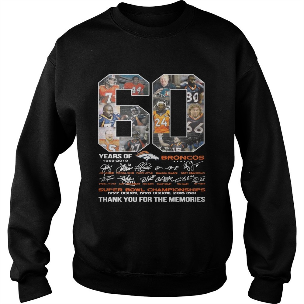 60 years of Denver Broncos signature Super Bowl Champions shirt